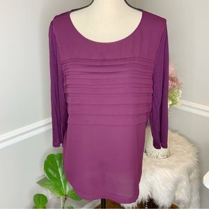 LOFT outlet 3/4 Sleeve Dark purple Blouse